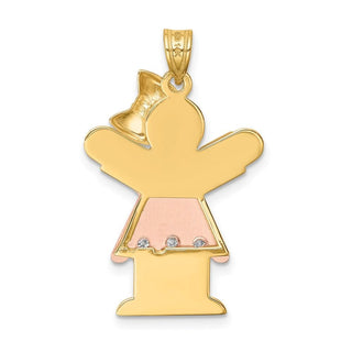 14k Two-tone Gold VS Diamond Kid Pendant XK511VS