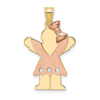 14k Two-tone Gold VS Diamond Kid Pendant XK511VS