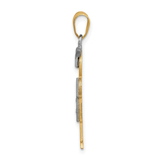 14k Two-tone Gold A Diamond Kid Pendant XK512A