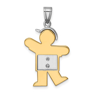 14k Two-tone Gold VS Diamond Kid Pendant XK513VS