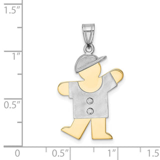 14k Two-tone Gold VS Diamond Kid Pendant XK513VS