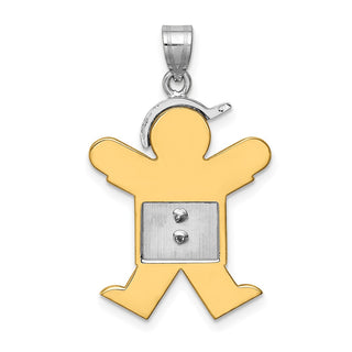 14k Two-tone Gold AAA Diamond Kid Pendant XK514AAA