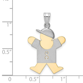 14k Two-tone Gold AAA Diamond Kid Pendant XK514AAA
