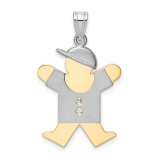 14k Two-tone Gold AA Diamond Kid Pendant XK514AA