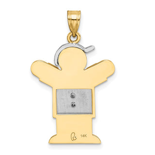 14k Two-tone Gold VS Diamond Kid Pendant XK515VS