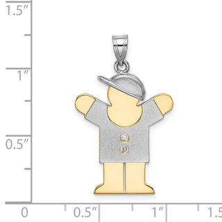 14k Two-tone Gold VS Diamond Kid Pendant XK515VS