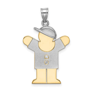 14k Two-tone Gold VS Diamond Kid Pendant XK515VS