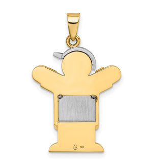 14k Two-tone Gold VS Diamond Kid Pendant XK516VS