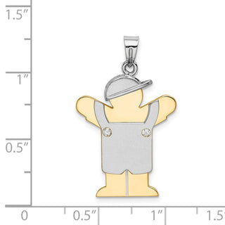 14k Two-tone Gold VS Diamond Kid Pendant XK516VS