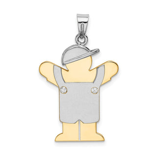 14k Two-tone Gold AA Diamond Kid Pendant XK516AA