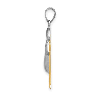 14k Yellow and White Gold Puffed Boy w/ Hat On Right Pendant XK580