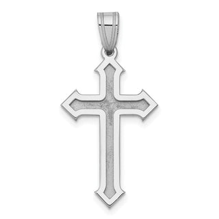 14k White Gold Passion Cross Pendant XK600