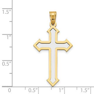 14k Yellow and White Gold Passion Cross Pendant XK610