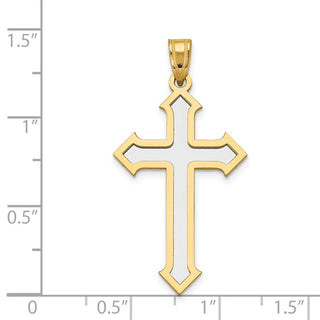 14k Yellow and White Gold Passion Cross Pendant XK610
