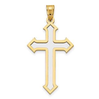14k Yellow and White Gold Passion Cross Pendant XK610