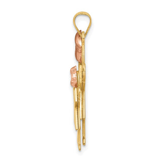 14k Yellow and Rose Gold Big Girl and Little Girl Pendant XK636