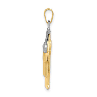 14k Yellow and White Gold Big Boy and Little Boy Charm XK639