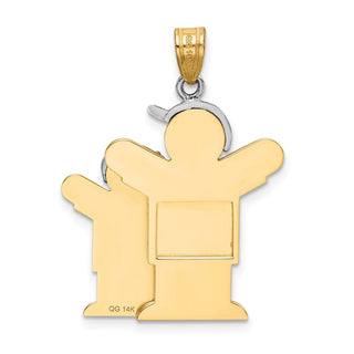 14k Yellow and White Gold Big Boy and Little Boy Charm XK639
