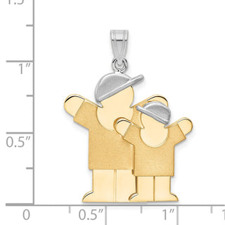 14k Yellow and White Gold Big Boy and Little Boy Charm XK639