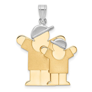 14k Yellow and White Gold Big Boy and Little Boy Charm XK639