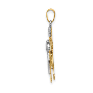 14k Yellow and White Gold Big Boy and Little Boy Charm XK643