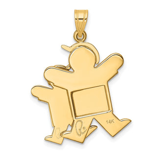 14k Yellow and White Gold Big Boy and Little Boy Charm XK643