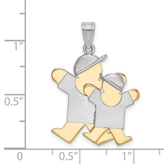 14k Yellow and White Gold Big Boy and Little Boy Charm XK643