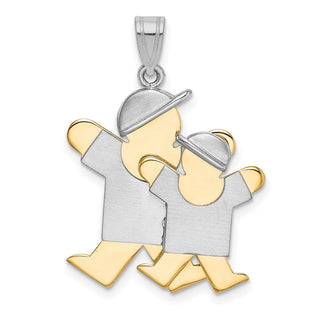 14k Yellow and White Gold Big Boy and Little Boy Charm XK643