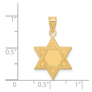 14k Yellow Gold Star Of David Pendant XK650