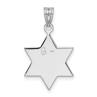 14k White Gold Star of David Pendant XK659