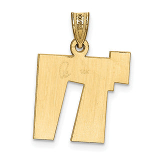 14k White Gold Solid Satin Chai Pendant