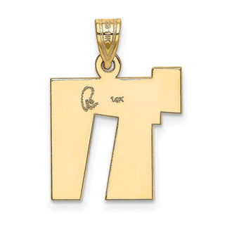 14k Yellow and White Gold Solid Satin Chai Pendant XK674