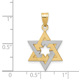 14k Yellow and White Gold Star Of David Pendant XK687
