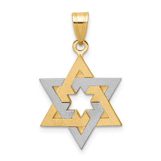 14k Yellow and White Gold Star Of David Pendant XK687
