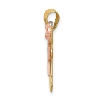 14k Yellow, White and Rose Gold Small Boy Left and Girl Right Pendant XK731