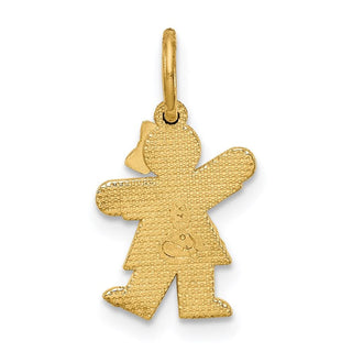 14k Yellow Gold Mini Girl Kiss Charm XK837