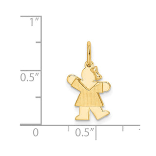 14k Yellow Gold Mini Girl Kiss Charm XK837