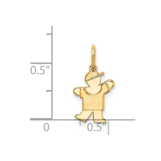 14k Yellow Gold Mini Boy Kiss Charm XK839