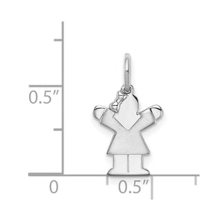 14k White Gold Mini Girl Love Charm XK841