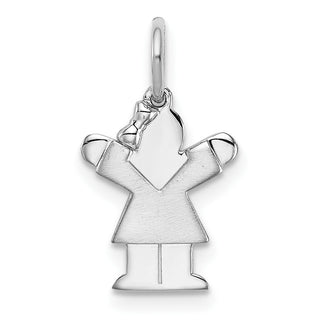 14k White Gold Mini Girl Love Charm XK841