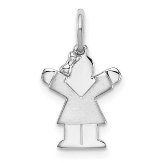 14k White Gold Mini Girl Love Charm XK841
