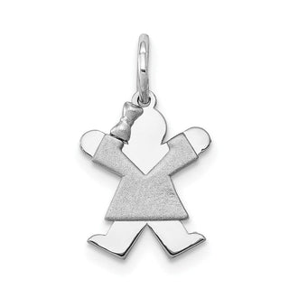 14k White Gold Mini Girl Joy Charm XK842