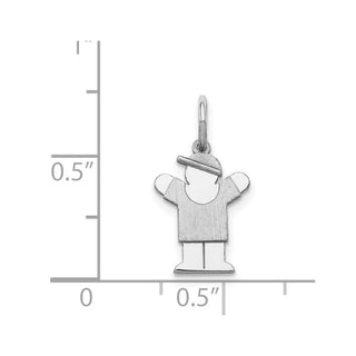 14k White Gold Mini Boy Love Charm XK843