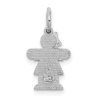 14k White Gold Mini Girl Hugs Charm XK845