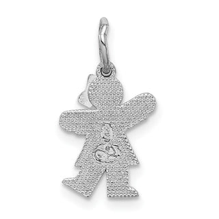 14k White Gold Mini Girl Kiss Charm XK846