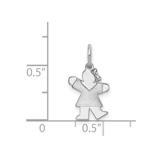 14k White Gold Mini Girl Kiss Charm XK846