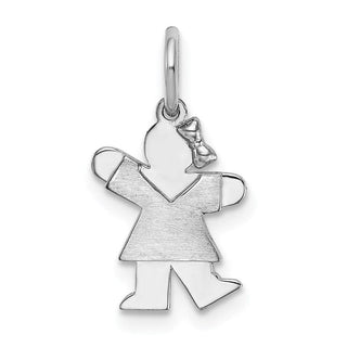 14k White Gold Mini Girl Kiss Charm XK846