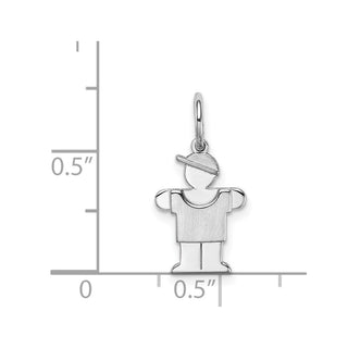 14k White Gold Mini Boy Lugs Charm XK847