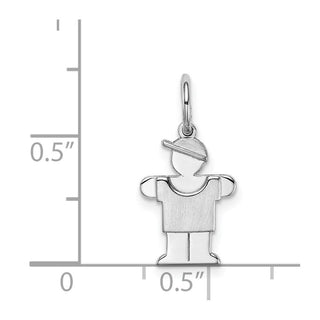 14k White Gold Mini Boy Lugs Charm XK847