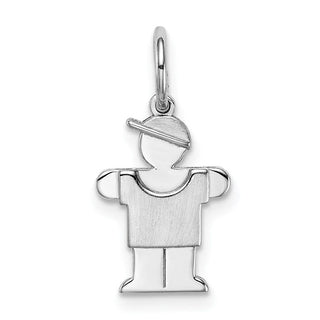 14k White Gold Mini Boy Lugs Charm XK847